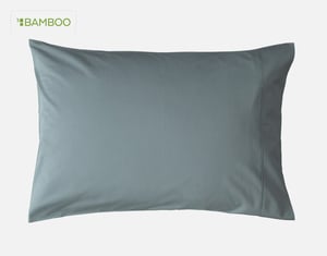 QE Home 310TC Bamboo Cotton Pillowcases in Spruce (Set of 2), Green, Standard