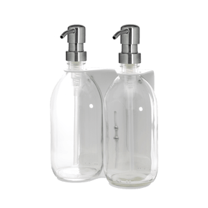 White Double Wall Mounted Soap Dispenser