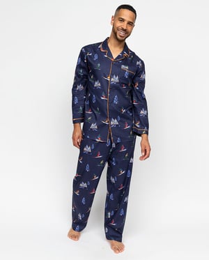 Alpes Mens Ski Print Pyjama Set - XL
