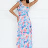 Pretty Encounter Mesh Maxi Dress Blue