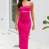Keeping Secrets Midi Dress Fuchsia