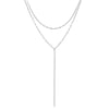 Flattened Chain Link Y Necklace Silver