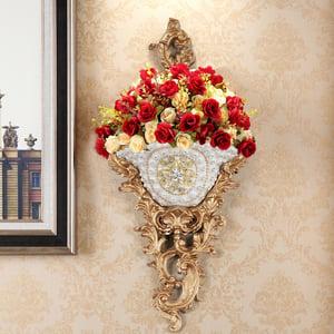 Shinely 26" European Retro Resin Wall Mount Flower Vase Decor Art Living Dining Room