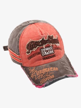 Thesupermade Retro Letter Denim Cap - 2136 - Orange / One Size
