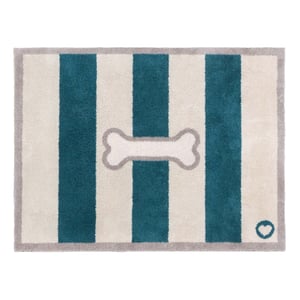 Bone Stripe Teal Washable Doormat - 65x85cm