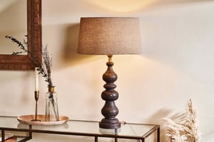 nkuku Manua Wood Table Lamp | Lamps | Large | Dark Stain