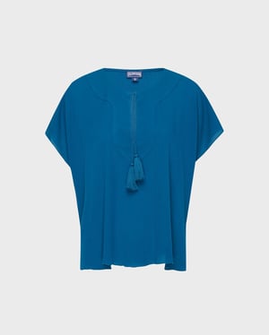 Vilebrequin - Women Viscose Shirt Solid - Shirt - Fritz - Blue - Size L