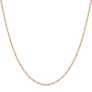Bead and Bar Chain Necklace Rose Gold