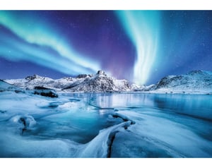 Frozen Aurora, Lofoten Islands