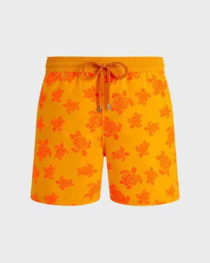 Vilebrequin - Men Swim Shorts Flocked Rondes Des Tortues - Swimwear - Moorea - Orange - Size XL