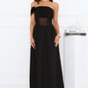 Luxe Whimsy Off Shoulder Maxi Dress Black