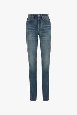 Victoria Beckham Julia Jean In Mid Blue Wash - 34W - Womens