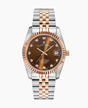 Inspiration Elegance 36MM Three-hands Date Two-tone Brown dial Stainless steel swiss watch - 36 mm