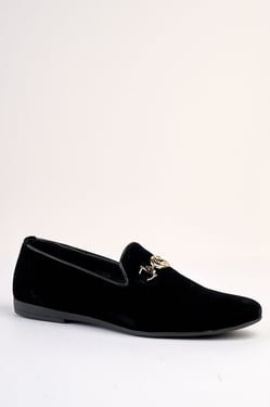 Lucente Velvet Black Loafers