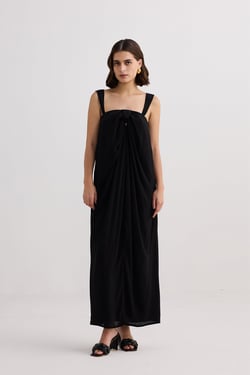 Twilight Twist Strappy Maxi Dress in Black - Black / 2XL