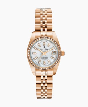 Inspiration Elegance 26MM Three-hands Date Rosegold-tone Silver dial Stainless steel swiss watch - 26 mm