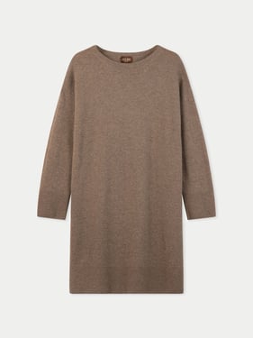 Organic Color C-Neck Knit Dress - 2XL / taupe / WK1024-0057/0000