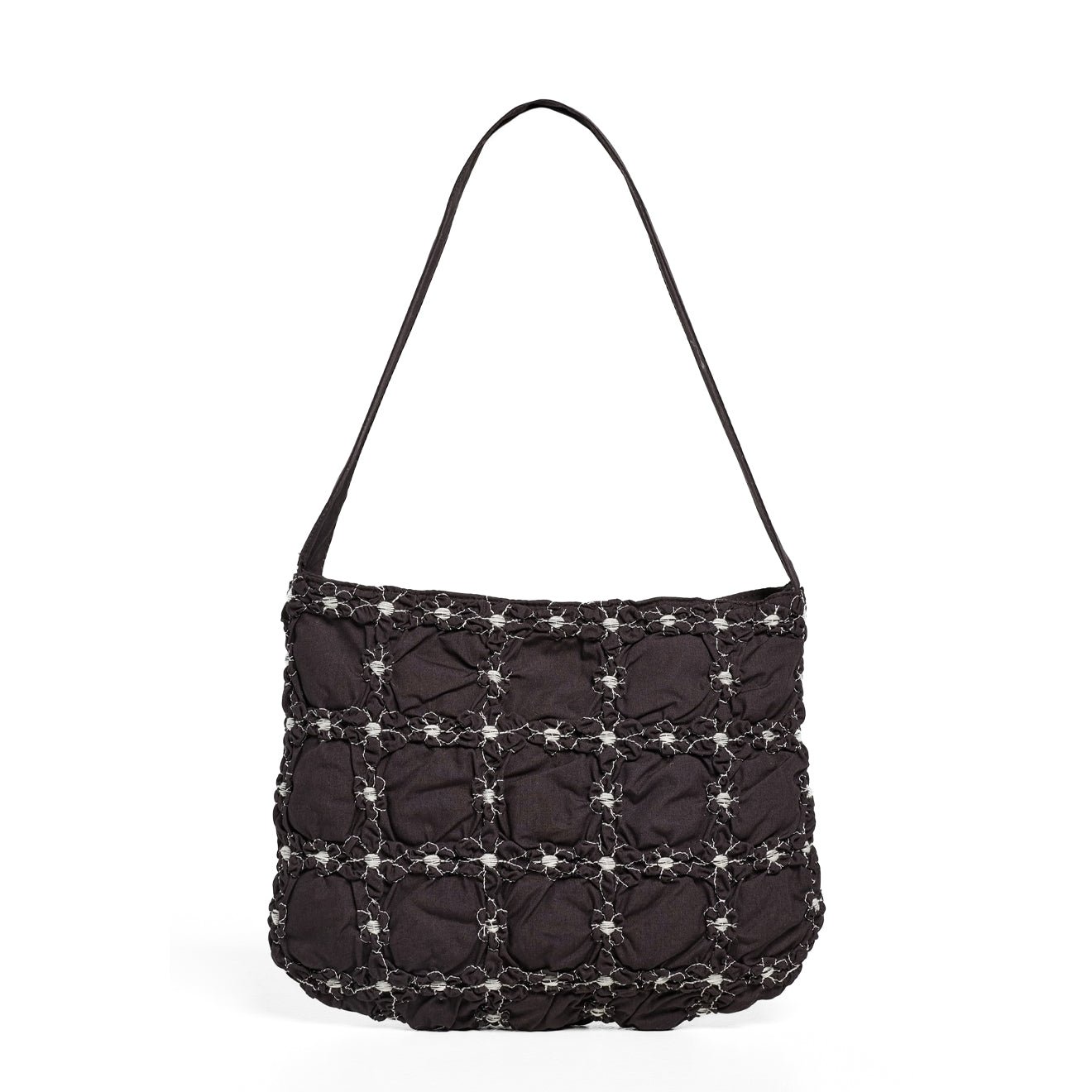 Damson Madder Minnie Shirred Shoulder Bag Black