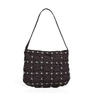 Damson Madder Minnie Shirred Shoulder Bag Black