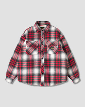 Quilted Plaid Overshirt (Red Plaid) - XXL