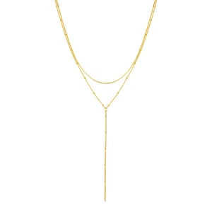 Layered Snake and Satellite Chain Y Necklace