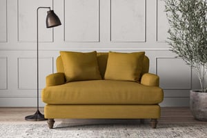 nkuku Deni Love Seat | Make To Order | Recycled Cotton Ochre | No Colour