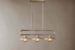 nkuku Chakai Mango Wood Pendant Lamp | Lights | One Size | Natural & Antique Brass