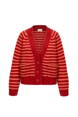 Ingleton Crop Cardigan in Jam & Shrimp