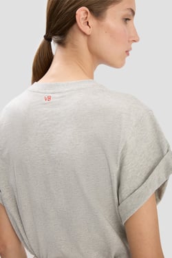 Victoria Beckham Tilly T-Shirt In Grey Marl - XL - Womens
