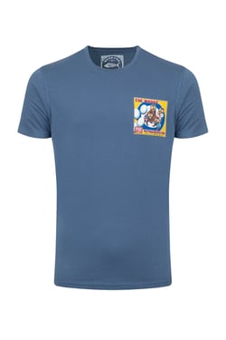 Weird Fish The Whoot Back Print Artist T-Shirt Ensign Blue Size XL
