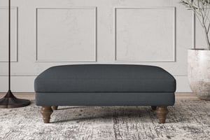 nkuku Deni Dining Footstool | Make To Order | Medium | Recycled Cotton Thunder