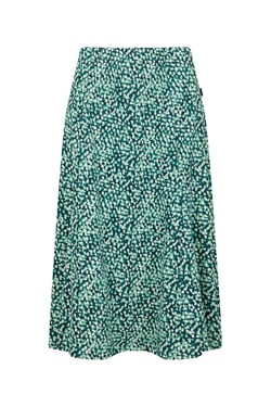Weird Fish Romaro Printed Jersey Midi Skirt Deep Teal Size 8