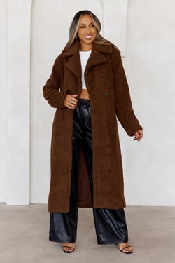 Luxe Teddy Coat Chocolate