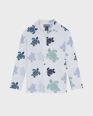 Vilebrequin - Boys Zipped Long Sleeves Rashguard Tortues Multicolores - Rashguard - Ginko-zy - White - Size 14