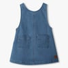 Girls Stretch Denim Pinafore Dress