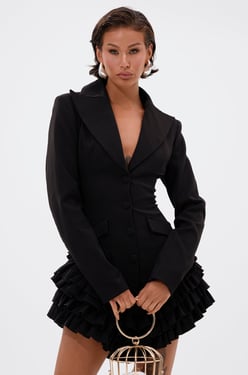 AKIRA Strictly Business Blazer Romper | Black | Size 1X