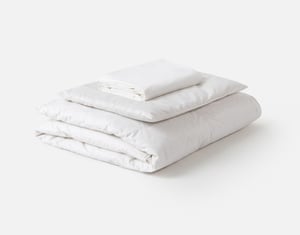 QE Home 3-Piece Nature's Nest Crib-Sized Bedding Bundle, RDS Certified, White