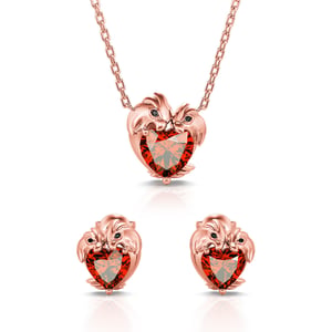 Jeulia "Love Chance" Sterling Silver Jewelry Set