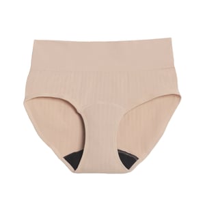 The High Waisted Period. in SportyStretch For Heavy Flows - Almond / XL