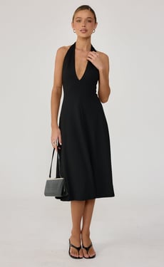 Sable Midi Dress (Black) - US 0