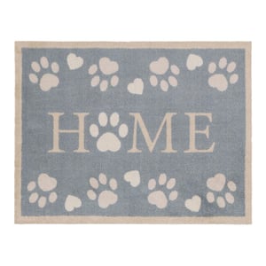 Home Paws Blue Washable Doormat - 65x85cm