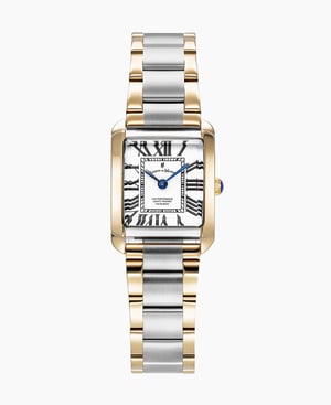 Emily 22x19mm Two-hands Two-tone White dial Stainless steel swiss watch - 22 x 19 mm