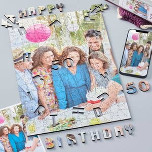 Happy 50th Birthday Portrait - Personalised Puzzle50