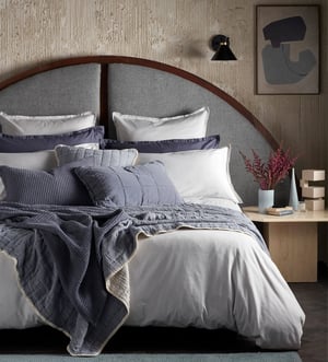 French Blue Big Waffle 100% Cotton Cushion Cover