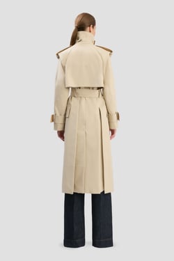 Victoria Beckham Philippa Trench Coat In Beige - 14 - Womens