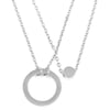 Circle Hoop Layered Pendant Necklace Silver