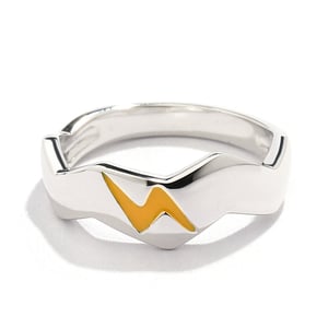Jeulia "I Choose You" Lightning Design Sterling Silver Band