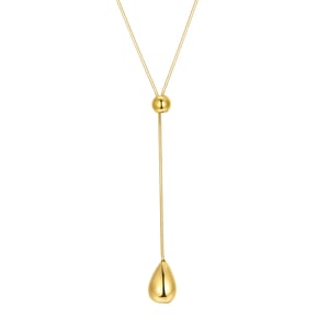 Lariat Y Double Drop Necklace Stainless Steel