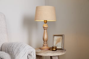 nkuku Usha Classic Wooden Table Lamp | Lamps | Large | Natural