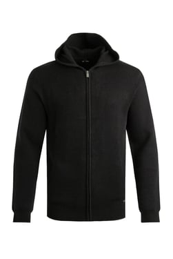 Weird Fish Samuel Knitted Full Zip Hooded Jumper Black Size XL